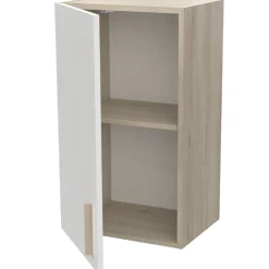 Romanie 40 cm Kleiderschrank 1 Drehtür und 1 Einlegeboden Kronberg Eiche/Mattweiß