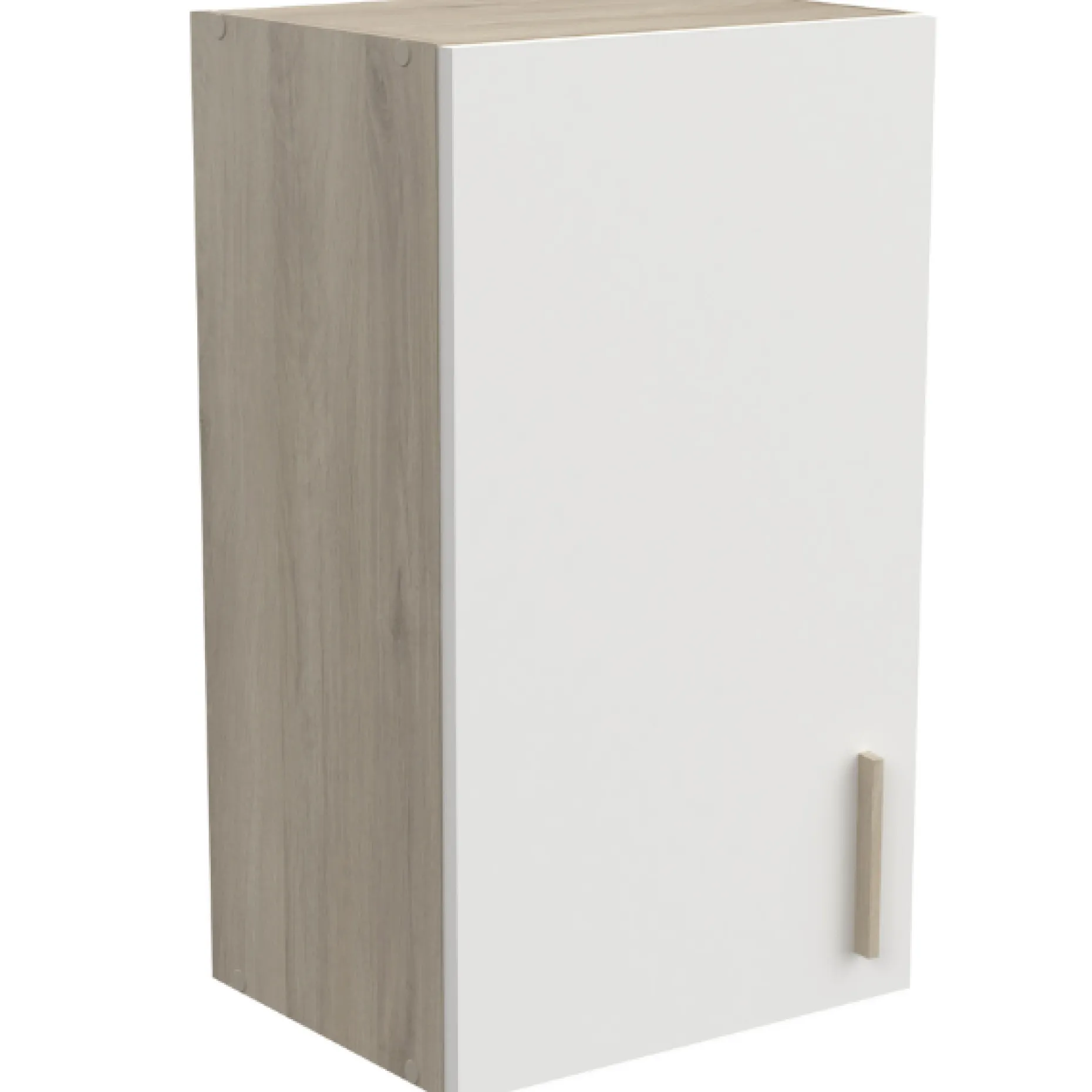 Romanie 40 cm Kleiderschrank 1 Drehtür und 1 Einlegeboden Kronberg Eiche/Mattweiß