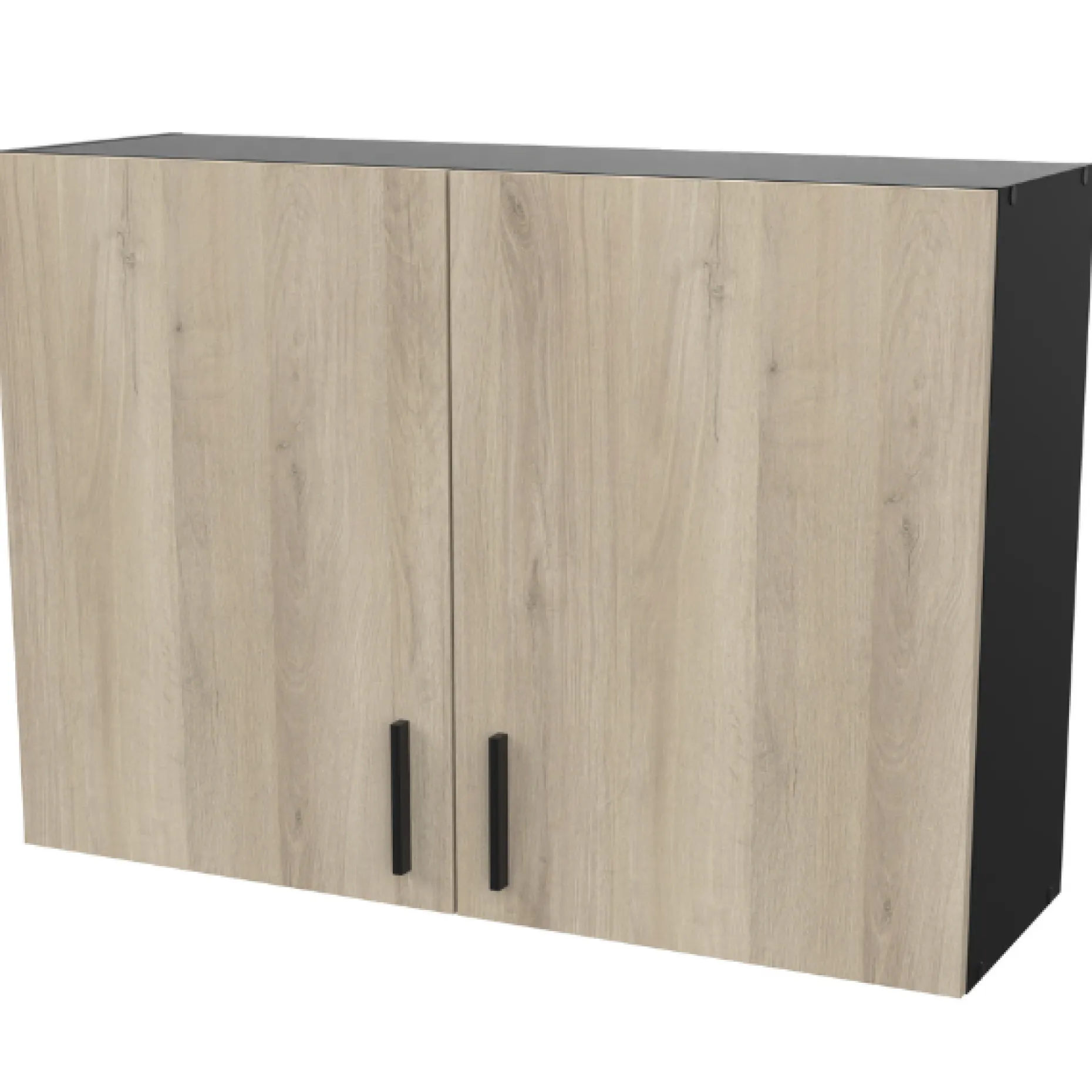 Romanie Hängeelement 100 cm 2 Flügeltüren und 1 Einlegeboden Kronberg Eiche/mattschwarz