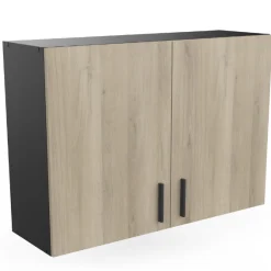 Romanie Hängeelement 100 cm 2 Flügeltüren und 1 Einlegeboden Kronberg Eiche/mattschwarz