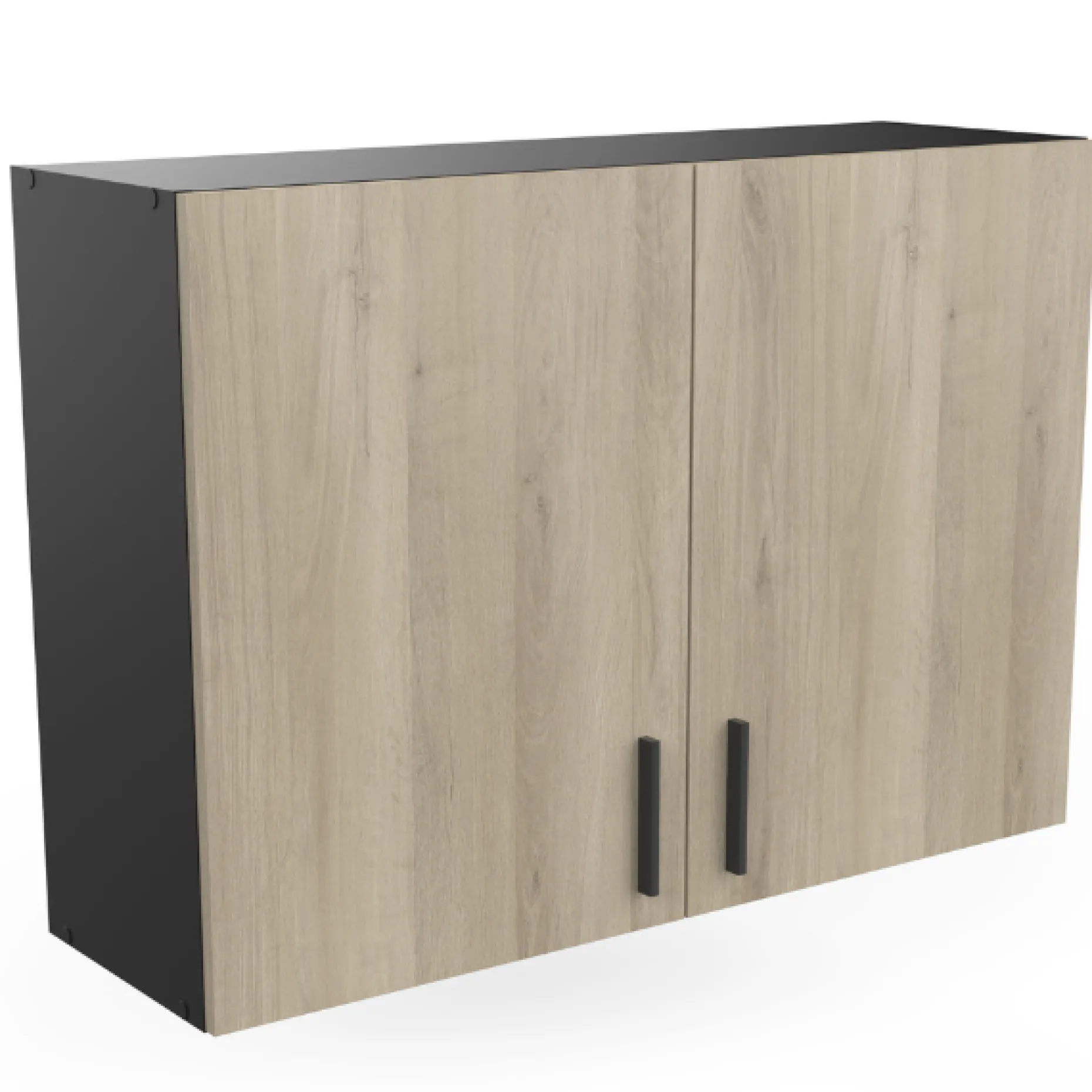 Romanie Hängeelement 100 cm 2 Flügeltüren und 1 Einlegeboden Kronberg Eiche/mattschwarz