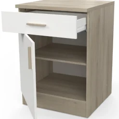 Romanie Unterschrank 60 cm 1 Schublade, 1 Drehtür und 1 Einlegeboden Kronberg Eiche/Mattweiß