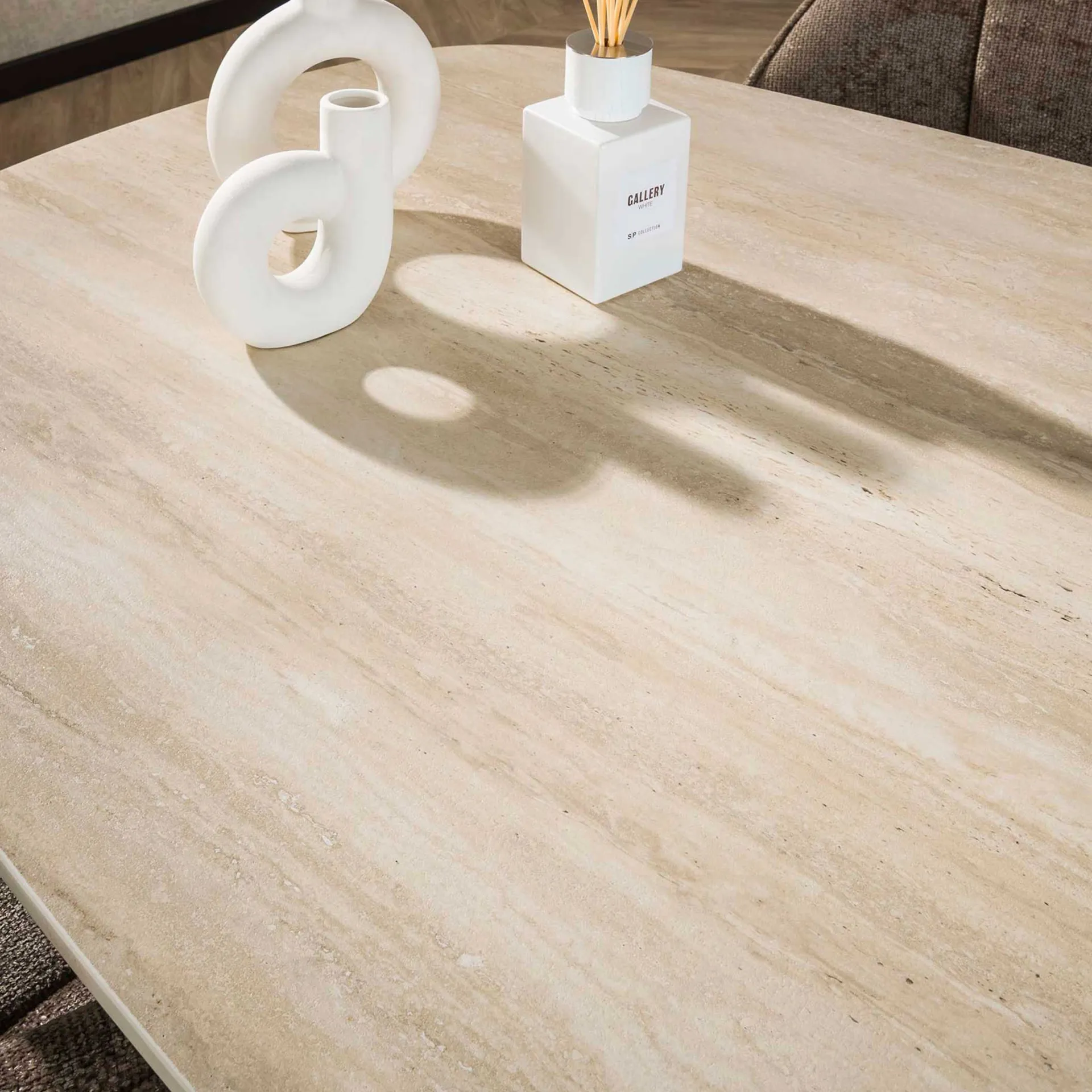 Emob Romano Danish Oval Esstisch 215 cm / 3D Keramik Travertin