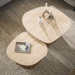 Emob Romano Kieselstein Keramik Couchtisch Set/2
