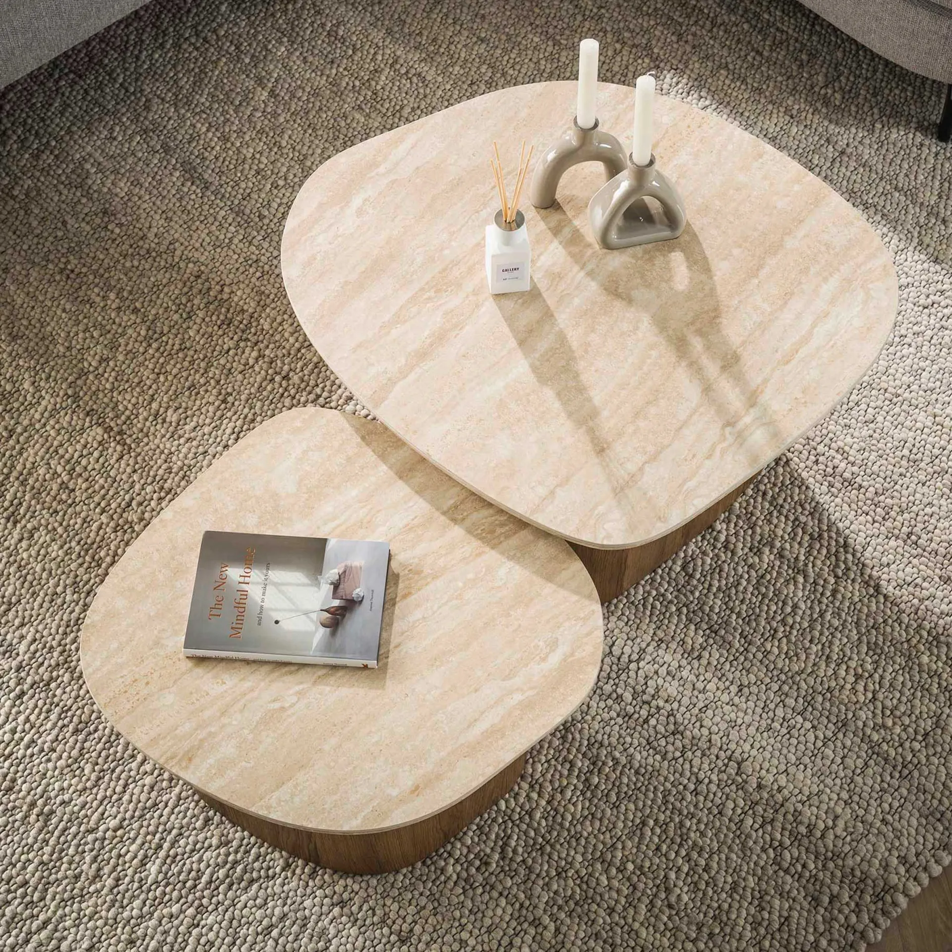Emob Romano Kieselstein Keramik Couchtisch Set/2