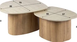 Emob Romano Kieselstein Keramik Couchtisch Set/2