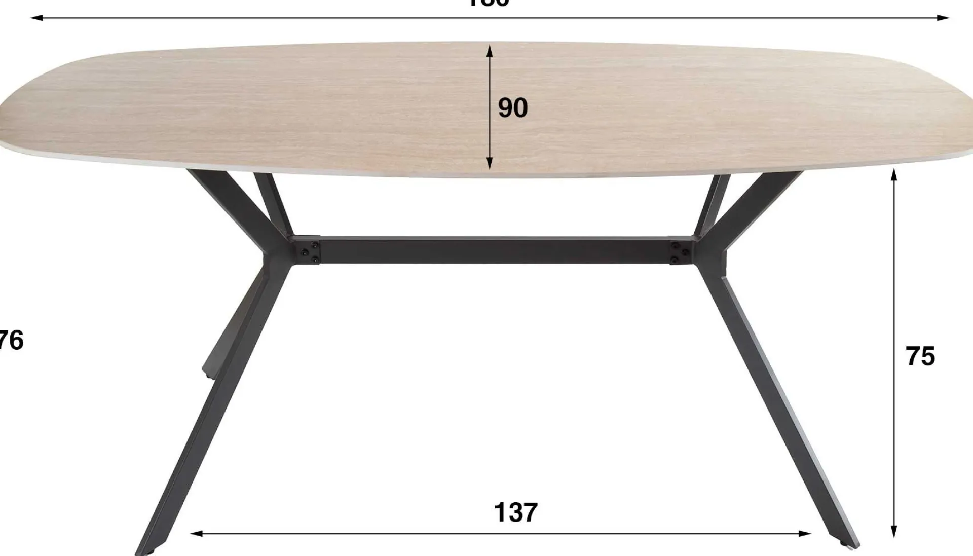 Emob Romano Ovaler Esstisch aus Keramik 180cm - Dänisches Design