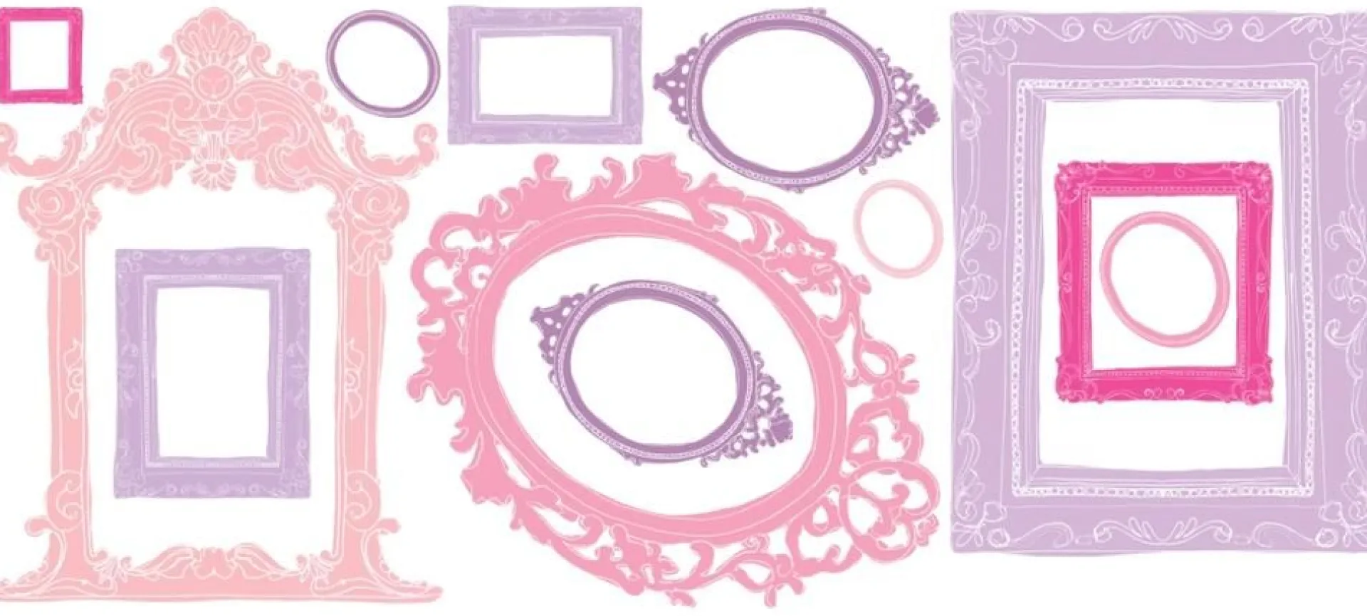 RoomMates Wandsticker - Bilderrahmen rosa und