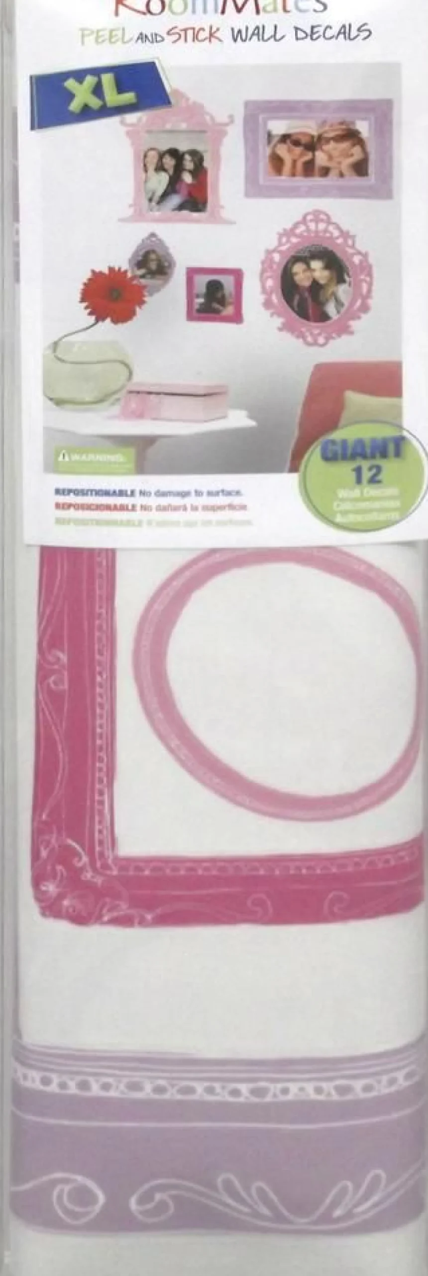 RoomMates Wandsticker - Bilderrahmen rosa und