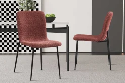 Rousseau Rosa Bouclé Stuhl Alice | Metallbeine | H81.5xB42xT57cm