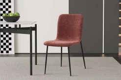 Rousseau Rosa Bouclé Stuhl Alice | Metallbeine | H81.5xB42xT57cm