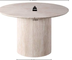 Rousseau Runder Esstisch Lagos - Ø120x76cm - Travertin