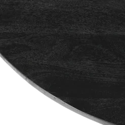 Rousseau Runder Esstisch Tommy 130 cm aus em strukturiertem Metall und exotischem Mangolienholz