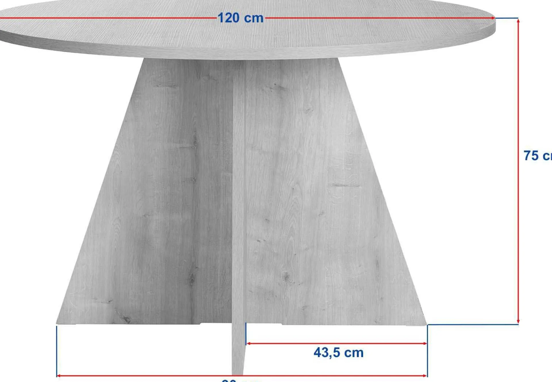 Emob Runder Esstisch Virella - Ø120x75cm - Atlantic Pine
