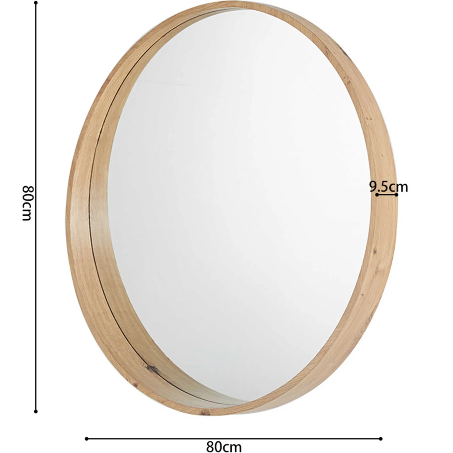 Rousseau Runder Spiegel Roxy | Ø80 x 4 cm | Old Oak Design