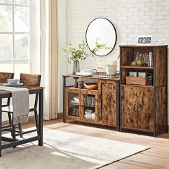 Rustikaler brauner Stahl-Lagerschrank mit Montagesatz