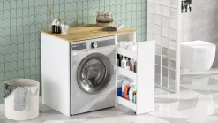 SA1 Badezimmerschrank | 100 % MELAMIN | Walnuss, Weiß