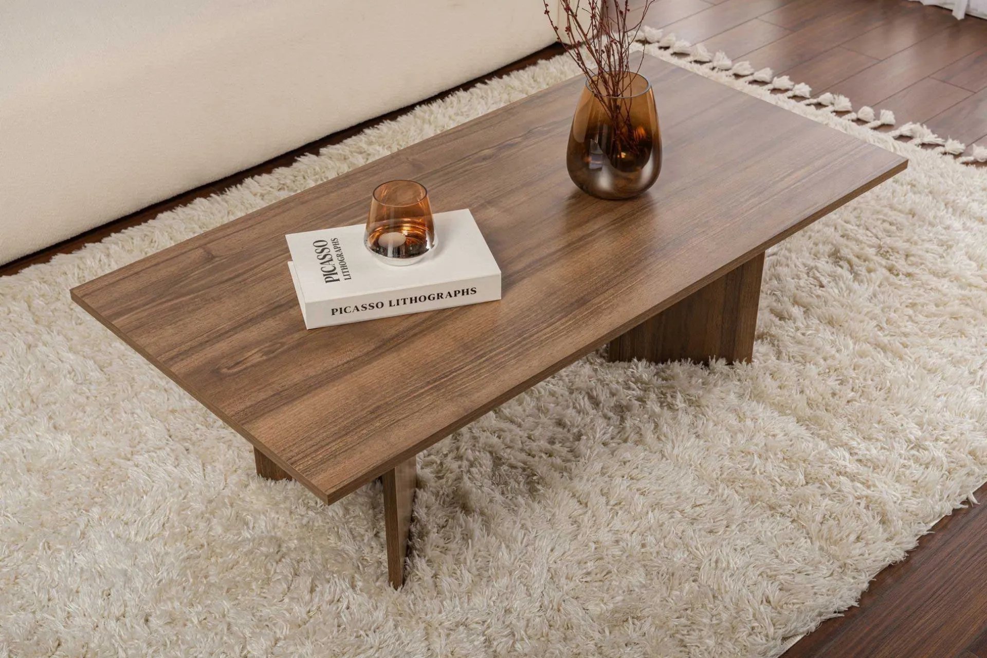 Emob Sabin Couchtisch | 100 % MELAMIN | Walnuss
