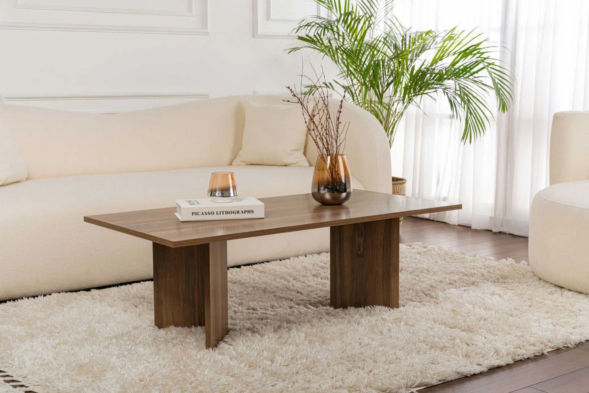 Emob Sabin Couchtisch | 100 % MELAMIN | Walnuss
