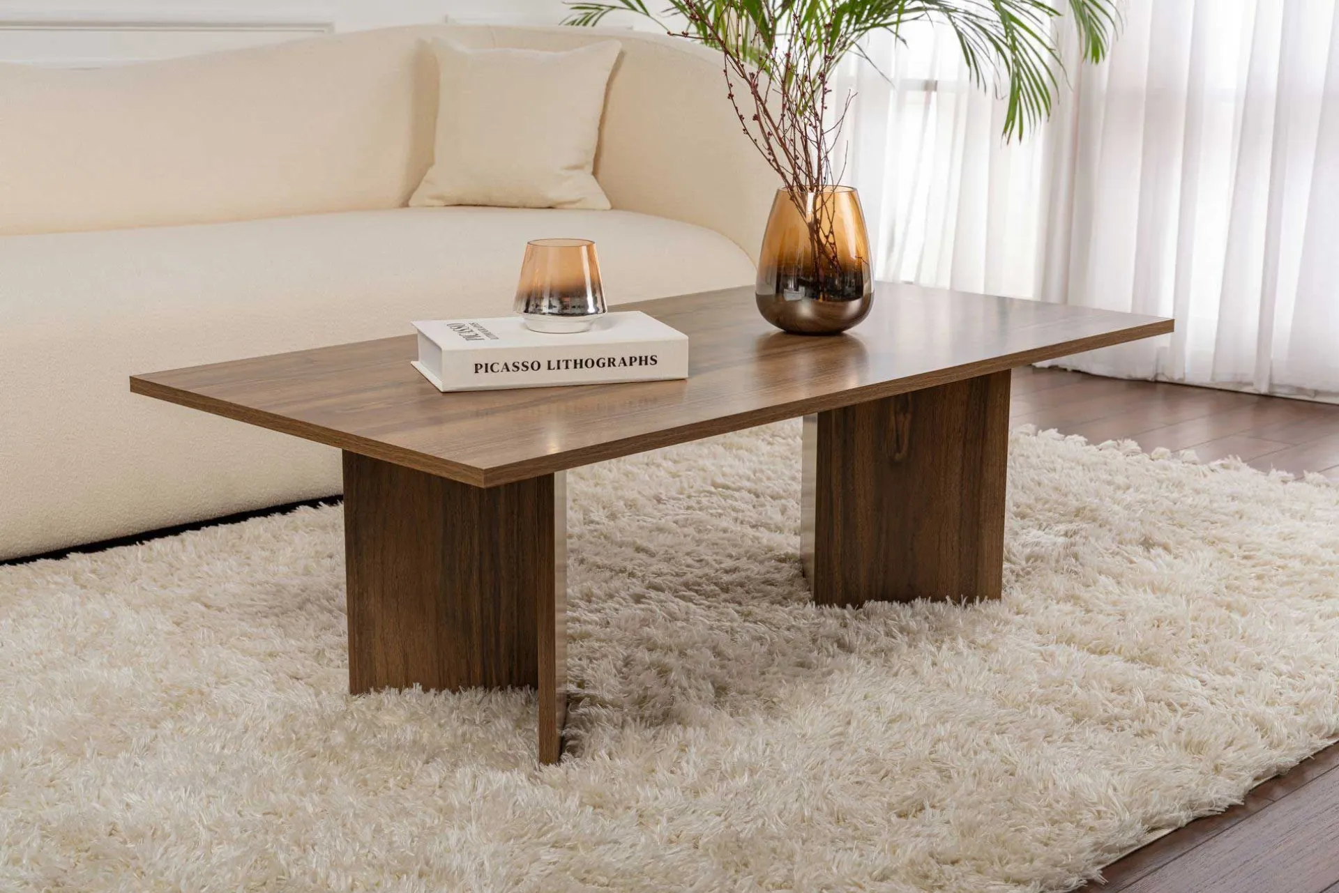 Emob Sabin Couchtisch | 100 % MELAMIN | Walnuss
