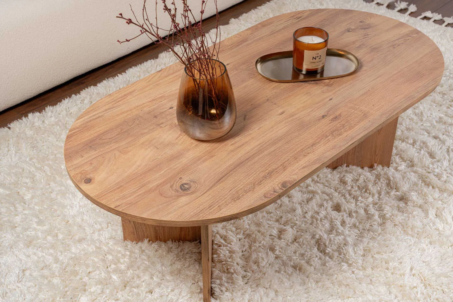 Emob Sable Couchtisch | 100 % MELAMIN | Atlantische Kiefer