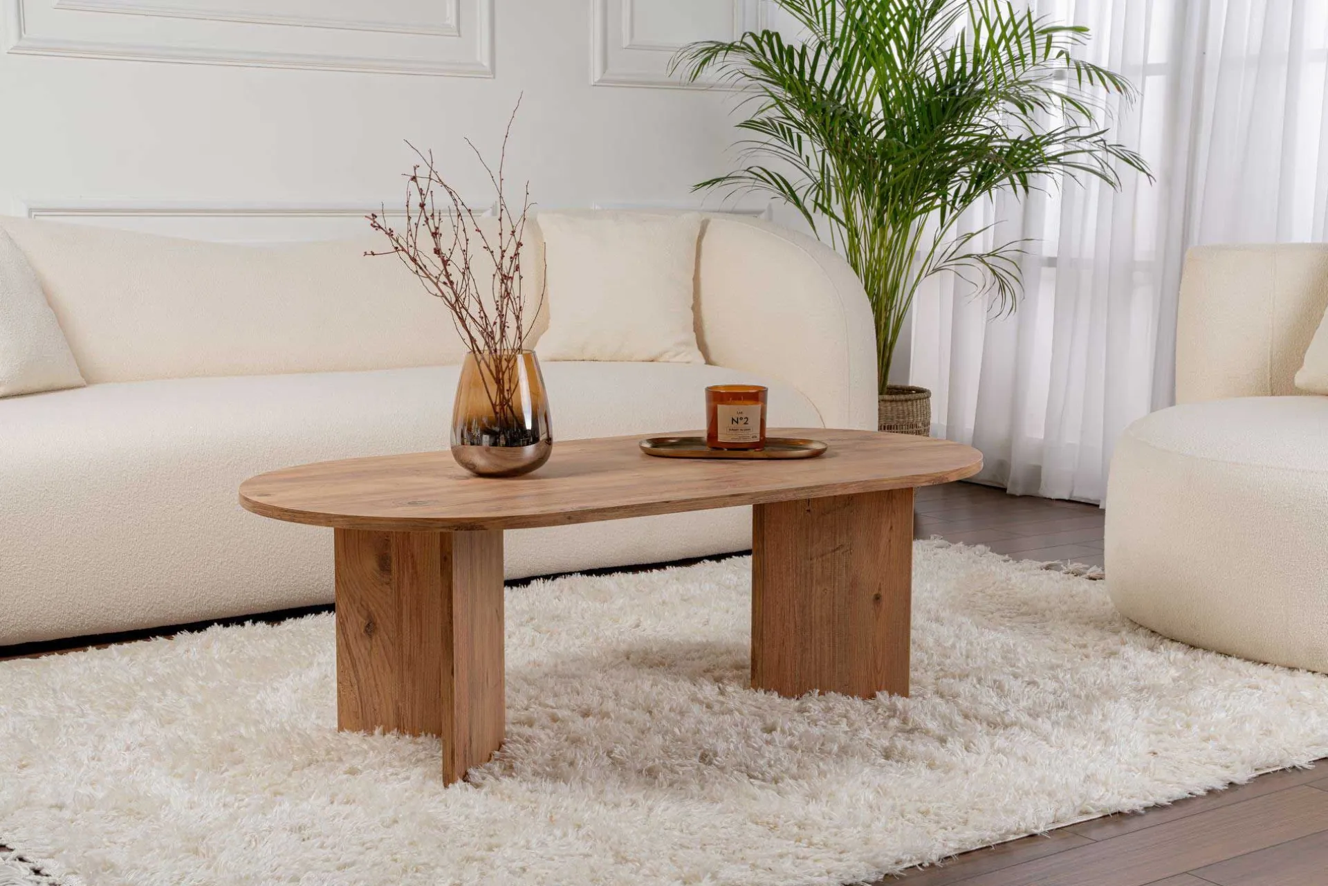 Emob Sable Couchtisch | 100 % MELAMIN | Atlantische Kiefer