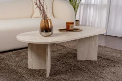 Emob Sable Couchtisch | 100 % MELAMIN | Travertin