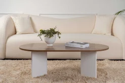 Emob Sable Couchtisch | 100 % MELAMIN | Walnuss, Weiß