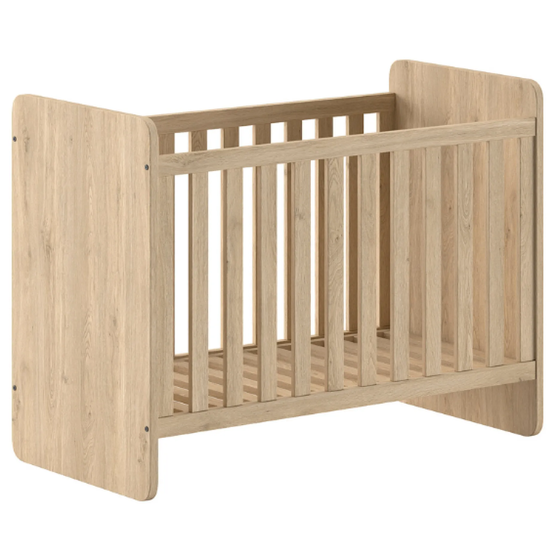 SammieBabyzimmer : Ausziehbares Bett, Kommode mit Wickeltisch - Eichendekor