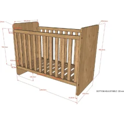 SammieBabyzimmer : Ausziehbett, Kommode mit Wickeltisch, Kleiderschrank - Eichendekor