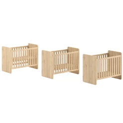 SammieBabyzimmer : Ausziehbett, Kommode mit Wickeltisch, Kleiderschrank - Eichendekor