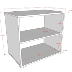 Kinder Vipack Sammie Bücherregal 68x43x62cm - mit 1 Fachboden - Eiche Dekor