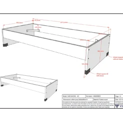 Sammie Halbhochbett 90x200cm mit 2 Betten, Bettkasten und Schreibtisch - weiß