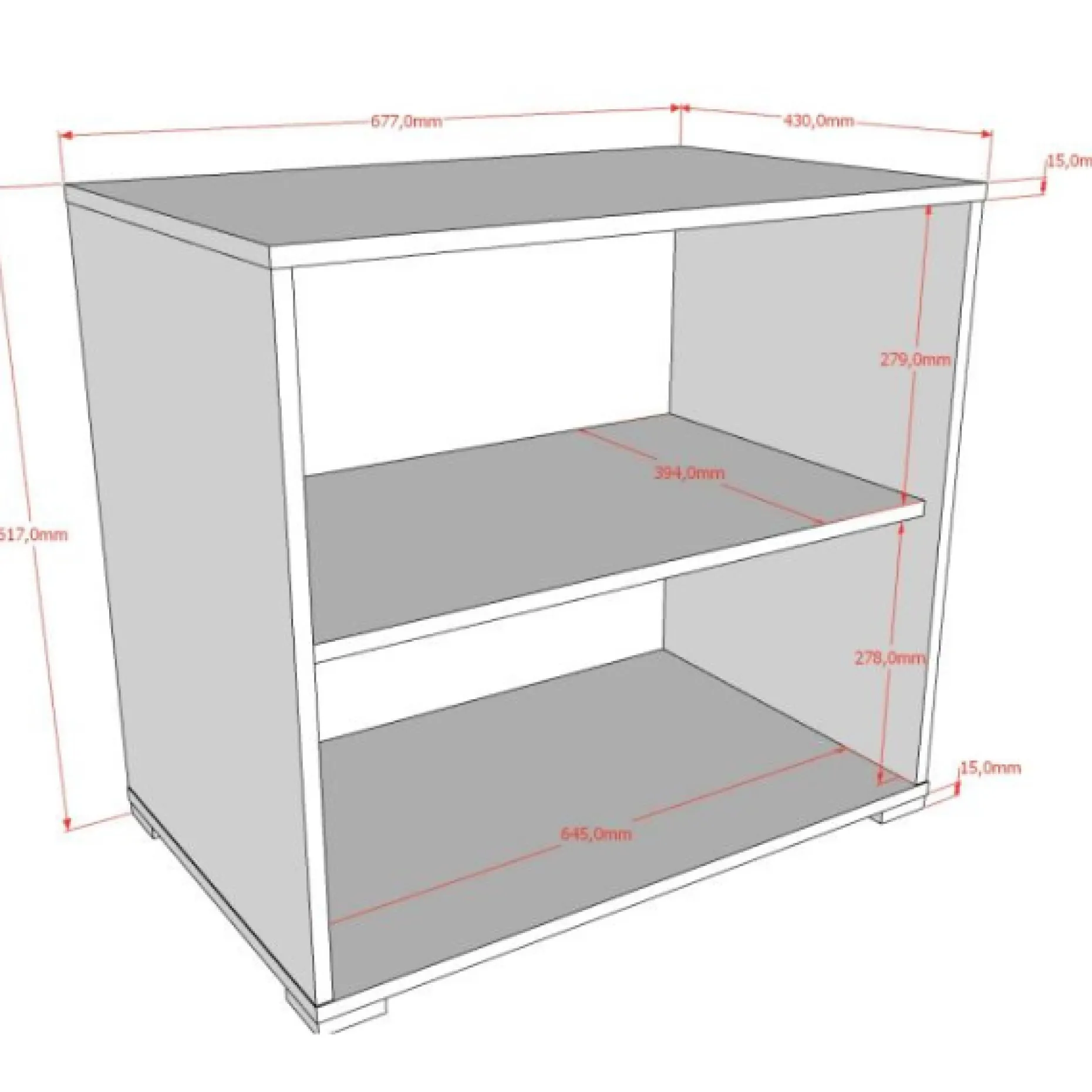 Sammie Halbhohes Bett 90x200cm - mit Schreibtisch und Bücherregalen - Eiche Dekor
