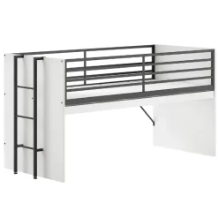 Sammie Halbhohes Bett 90x200cm - mit Schreibtisch - weiß