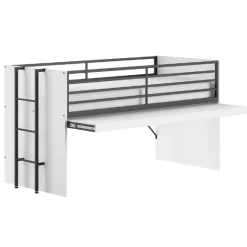 Sammie Halbhohes Bett 90x200cm - mit Schreibtisch - weiß