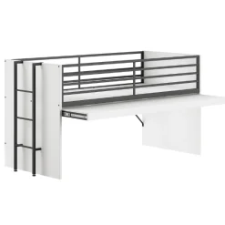 Sammie Halbhohes Bett 90x200cm - mit Schreibtisch - weiß