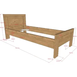 SammieJugendzimmer : Bett 90x200cm, Nachttisch, Kleiderschrank, Schreibtisch - Eichendekor