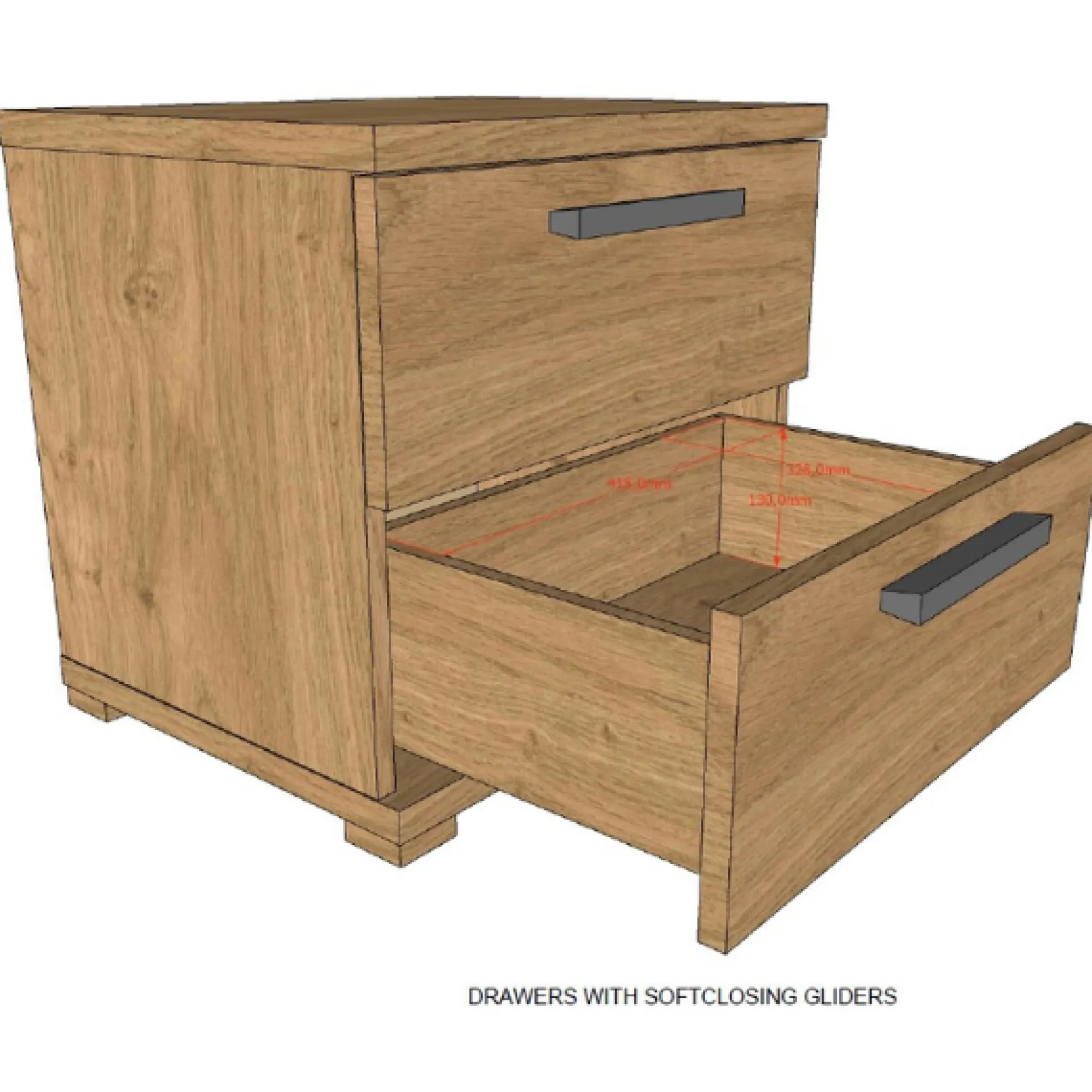 SammieJugendzimmer : Bett 90x200cm, Nachttisch, Kleiderschrank, Schreibtisch - Eichendekor