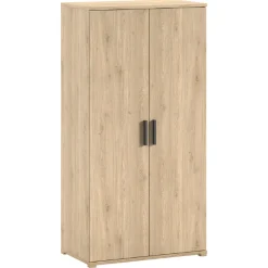 Kinder Vipack SammieJugendzimmer : Bett 90x200cm, Nachttisch, Kleiderschrank, Kommode - Eichendekor