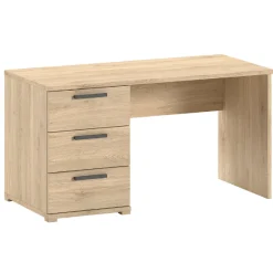 Kinder Vipack SammieJugendzimmer : Bett 90x200cm, Nachttisch, Kleiderschrank, Schreibtisch - Eichendekor