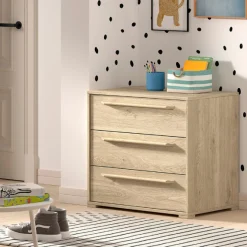 Kinder Vipack Sammie Kommode 68x43x61cm - 3 Schubladen - Eiche Decor