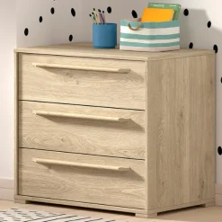 Kinder Vipack Sammie Kommode 68x43x61cm - 3 Schubladen - Eiche Decor