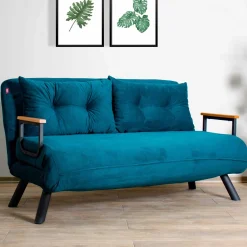 Emob Sando 2-Sitzer-Schlafsofa | Metallrahmen | Petrolgrün