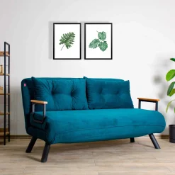 Emob Sando 2-Sitzer-Schlafsofa | Metallrahmen | Petrolgrün