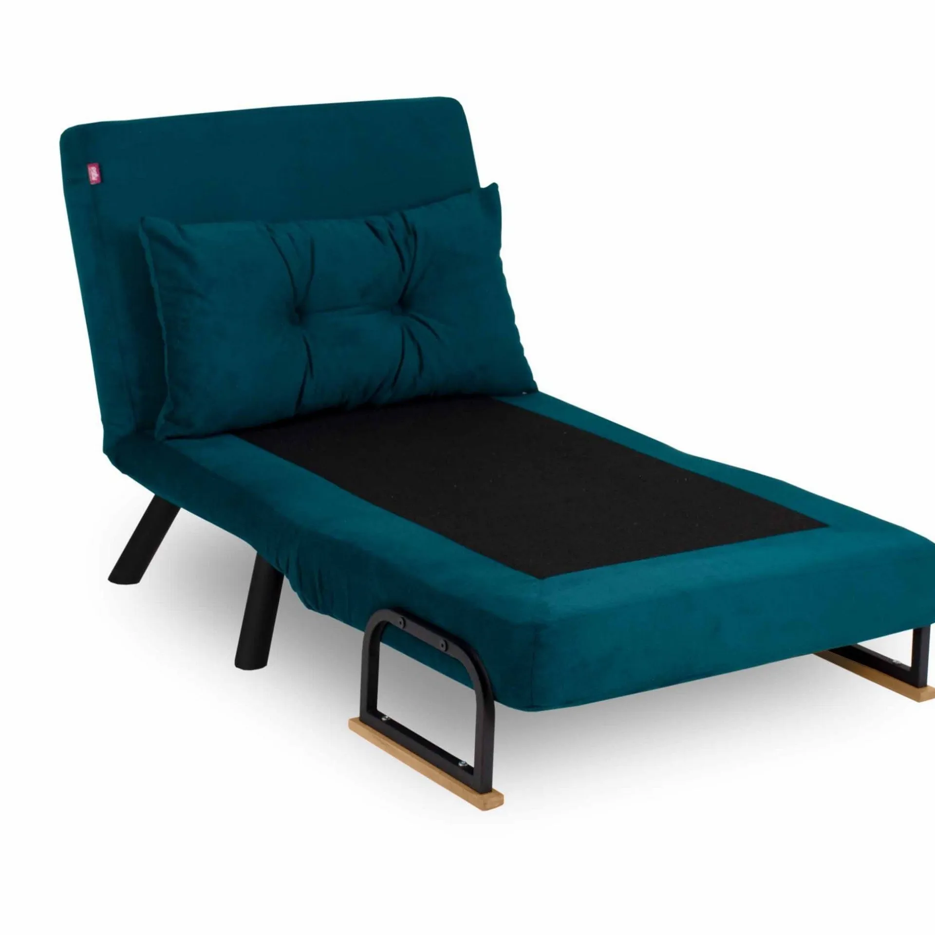 Emob Sando 1-Sitzer-Schlafsofa | Metallrahmen | Petrolgrün