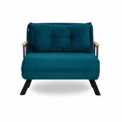 Emob Sando 1-Sitzer-Schlafsofa | Metallrahmen | Petrolgrün
