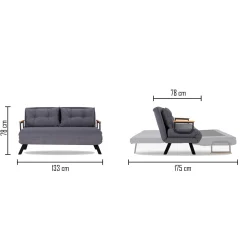 Emob Sando 2-Sitzer-Schlafsofa | Metallrahmen |