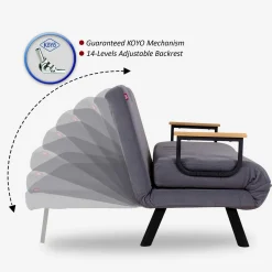 Emob Sando 2-Sitzer-Schlafsofa | Metallrahmen | Creme