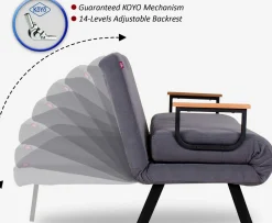 Emob Sando 2-Sitzer-Schlafsofa | Metallrahmen | Creme